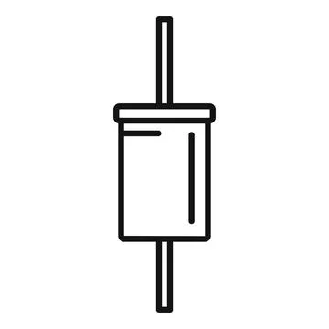 Panel diode icon outline . Semiconductor light Stock Illustration
