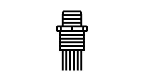 Panel feed wire cable line icon animation Stock Footage 326136809