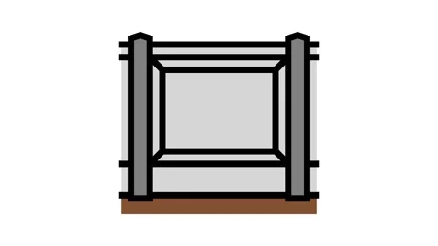 Panel fence color icon animation Stock Footage 224924333