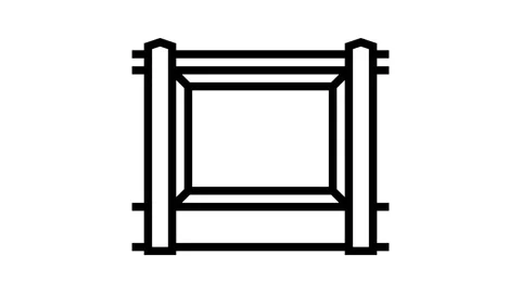 Panel fence line icon animation Stock Footage 224238339