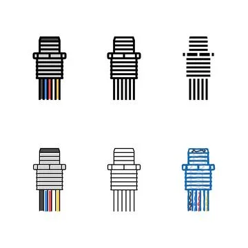 Panel forms feed wire cable color icon vector Stock Illustration