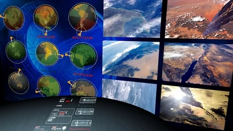 Panel generic information. Center for observation, tracking Stock Footage 71861217