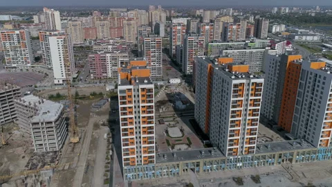 Panel houses of new microdistrict Video stock 93078472