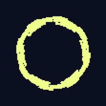 Panel hud round frame pixel art vector illustration 스톡 일러스트