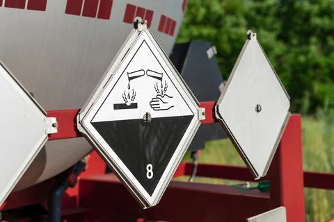 This panel indicates the dangerous goods class Stock Photos