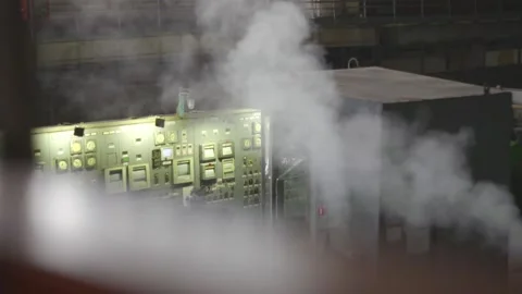 Panel with indicator on thermal or atomic station Stock Footage 287084787