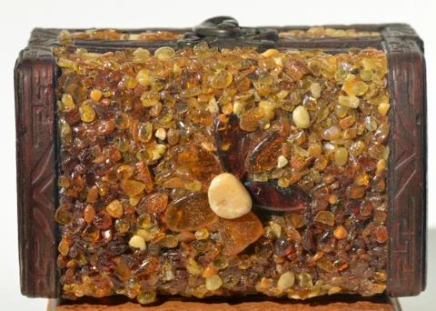 Panel with inlaid amber Stock Photos