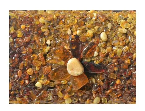 Panel with inlaid amber Stock Photos