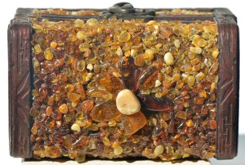 Panel with inlaid amber Foto stock
