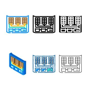 Panel installation solar color variety icon vector Ilustración de archivo