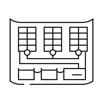 Panel installation solar line icon vector illustration 库存插图