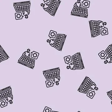 Panel installation solar line seamless pattern Stock Illustration