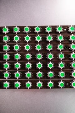 Panel of LED light indicators is in the production Stock Photos
