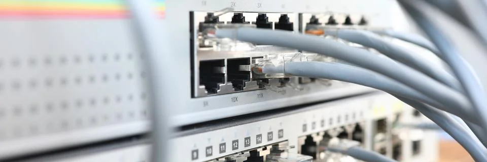 Panel with many cords 스톡 사진