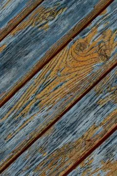 Panel old boards sloping lines peeling orange paint background grunge design Stock Photos