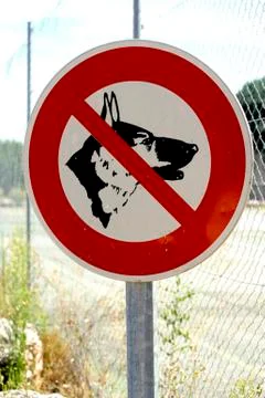 Panel prohibited with the dog Stock Photos