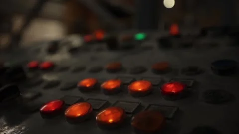 Panel with red buttons. Danger and anxiety Stock Footage 248177875