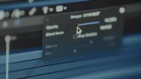 Panel showing various layer editing options within a software interface 스톡 동영상 326913227
