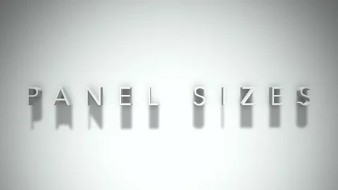 Panel sizes 3D title animation with shadows on a white background Stock Footage 297801434
