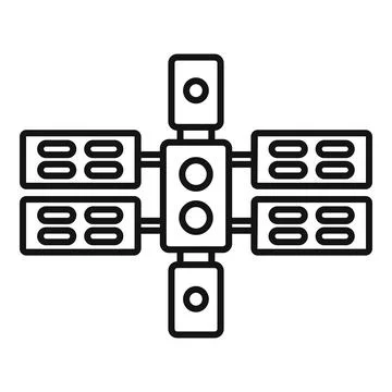 Panel space station icon outline . Satellite spaceship Stock Illustration