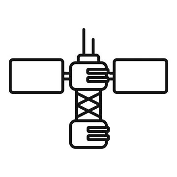 Panel space station icon outline . Satellite spaceship Stock-Illustration