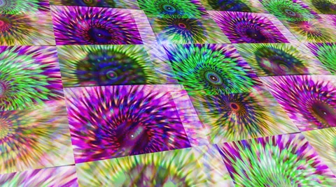 Paneled overlapping vibrant kaleidoscopes Stock Footage 36014193