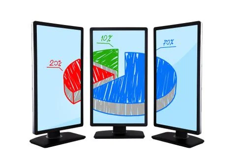 Panels with pie graphic Foto stock
