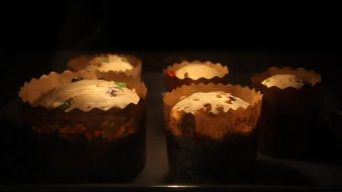 Panettone holiday Easter. Easter eggs. Stock Footage 151358120
