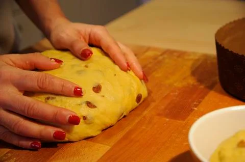 Panettone (making of) Stock Photos