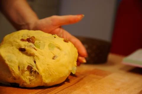Panettone (making of) Stock Photos