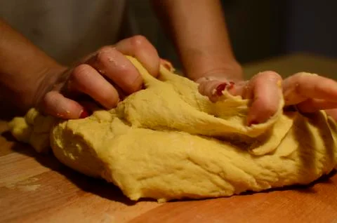 Panettone (making of) Stock Photos