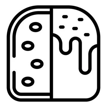 Panettone slice icon outline vector. Cake bakery 스톡 일러스트