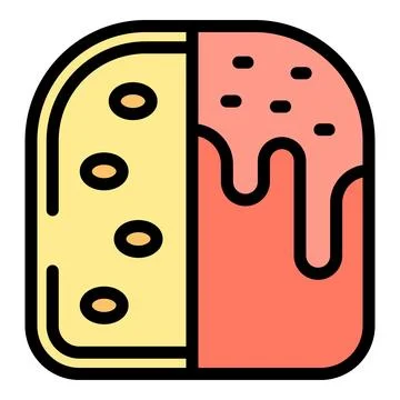 Panettone slice icon vector flat Illustrazione stock
