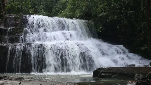 Pang Sida waterfall Stock Footage 117737093