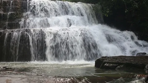 Pang Sida waterfall Stock Footage 117738487