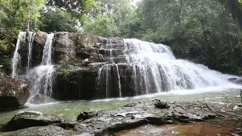 Pang Sida waterfall Stock Footage 117738622