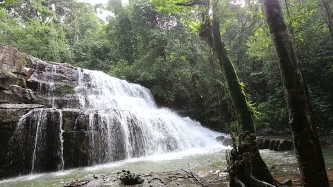 Pang Sida waterfall Stock Footage 117738712