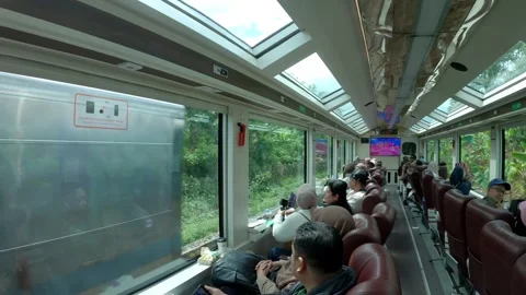 Pangandaran Panoramic Train Stock Footage 305333589