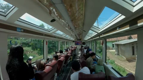 Pangandaran Panoramic Train Stock Footage 305333656