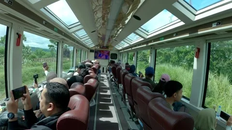 Pangandaran Panoramic Train Stock Footage 305333714