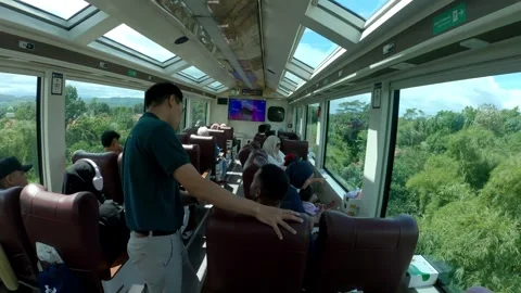 Pangandaran Panoramic Train  Stock Footage 305333818