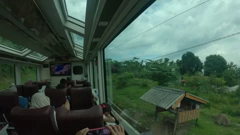 Pangandaran Panoramic Train  Stock Footage 305334328