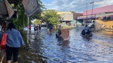 Pangkalanbun Flood Stock Photos