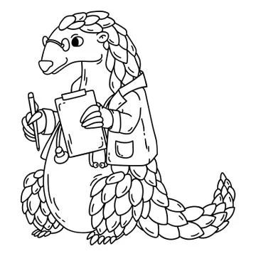 Pangolin the doctor. Stock Illustration