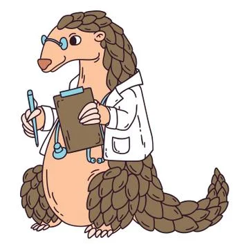 Pangolin the doctor. Stock Illustration