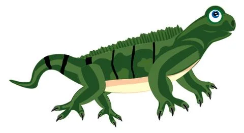 Pangolin iguana on white background Illustrazione stock