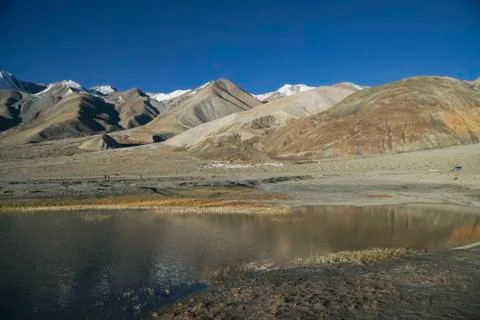 Pangong Lake in Ladakh, North India Stock Photos