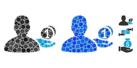 Panhandler Composition Icon of Circles Stock Illustration
