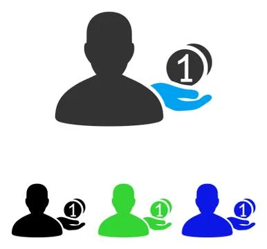 Panhandler Flat Icon Stock Illustration