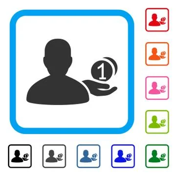 Panhandler Framed Icon Stock Illustration